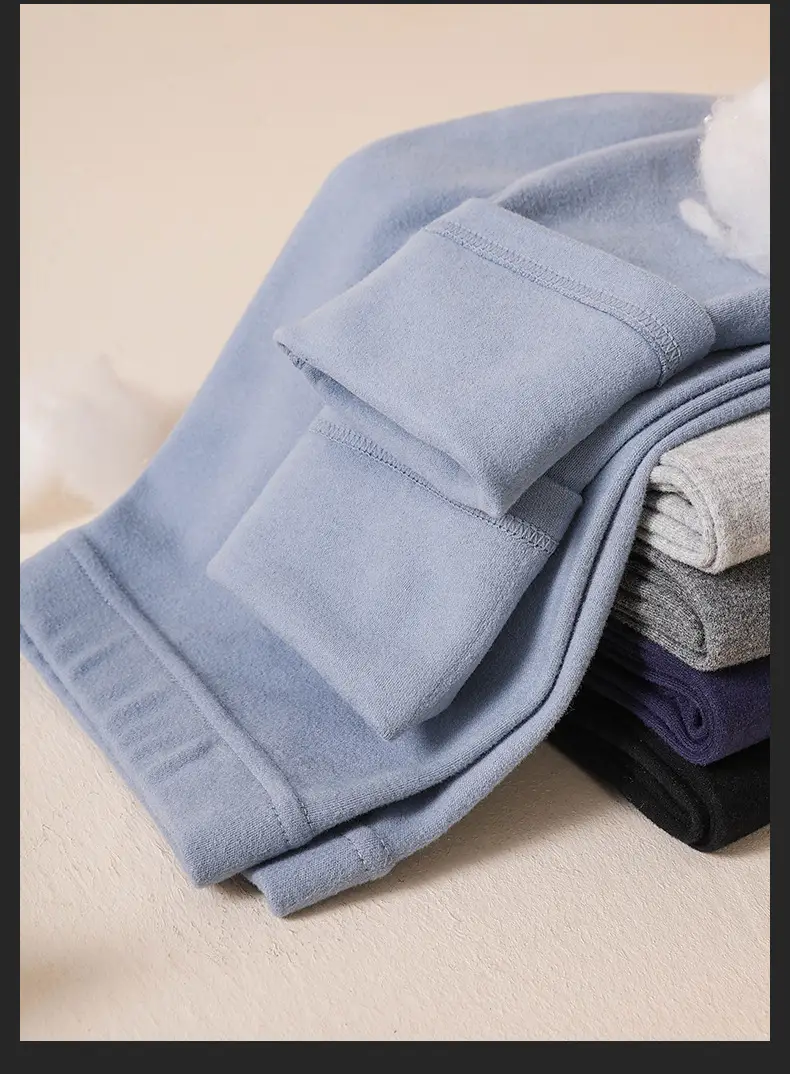 Men's Thickeneded Pure Cotton Autumn Pants Men's Inner Wear Slim Stretch Leggings Single Piece Category a Cotton Antibacterial Thermal Pants — feature 19