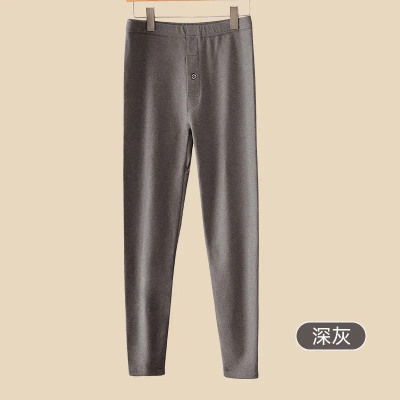 Men's Thickeneded Pure Cotton Autumn Pants Men's Inner Wear Slim Stretch Leggings Single Piece Category a Cotton Antibacterial Thermal Pants