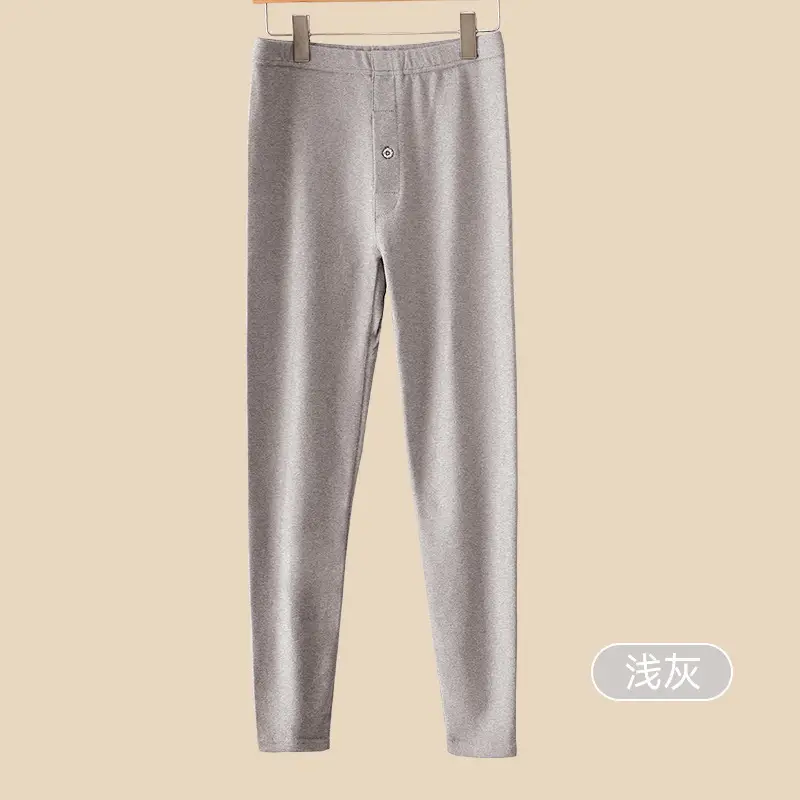 Men's Thickeneded Pure Cotton Autumn Pants Men's Inner Wear Slim Stretch Leggings Single Piece Category a Cotton Antibacterial Thermal Pants
