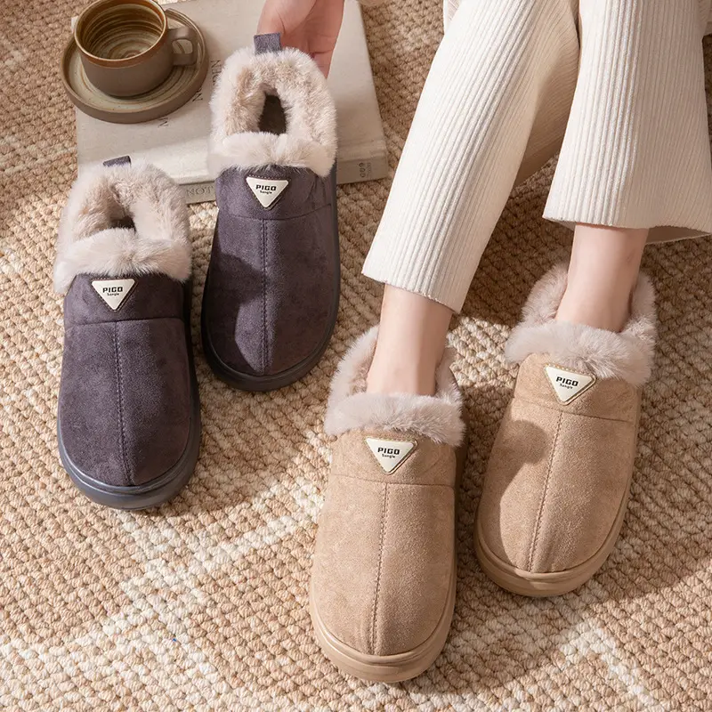 Women's Winter 2025 New Style Indoor and Home Velvet Warm Thick-Soled Non-Slip Cotton Slippers for Women's Outer Wear - Image 6