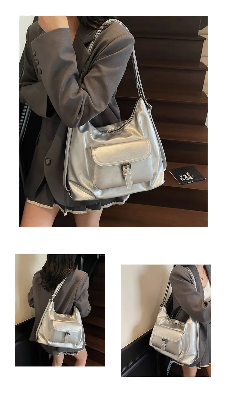 Women's Silver Retro Shoulder Bag 2025 New — feature 16