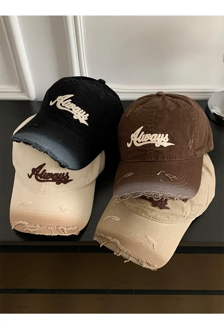 Pink Distressed Letter Embroidered Baseball Cap for Women — feature 11
