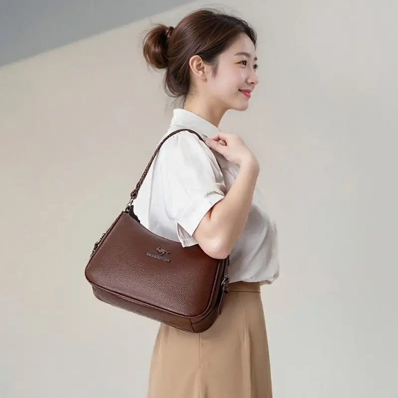 Korean Style Brown Crossbody Bag for Women - Image 9
