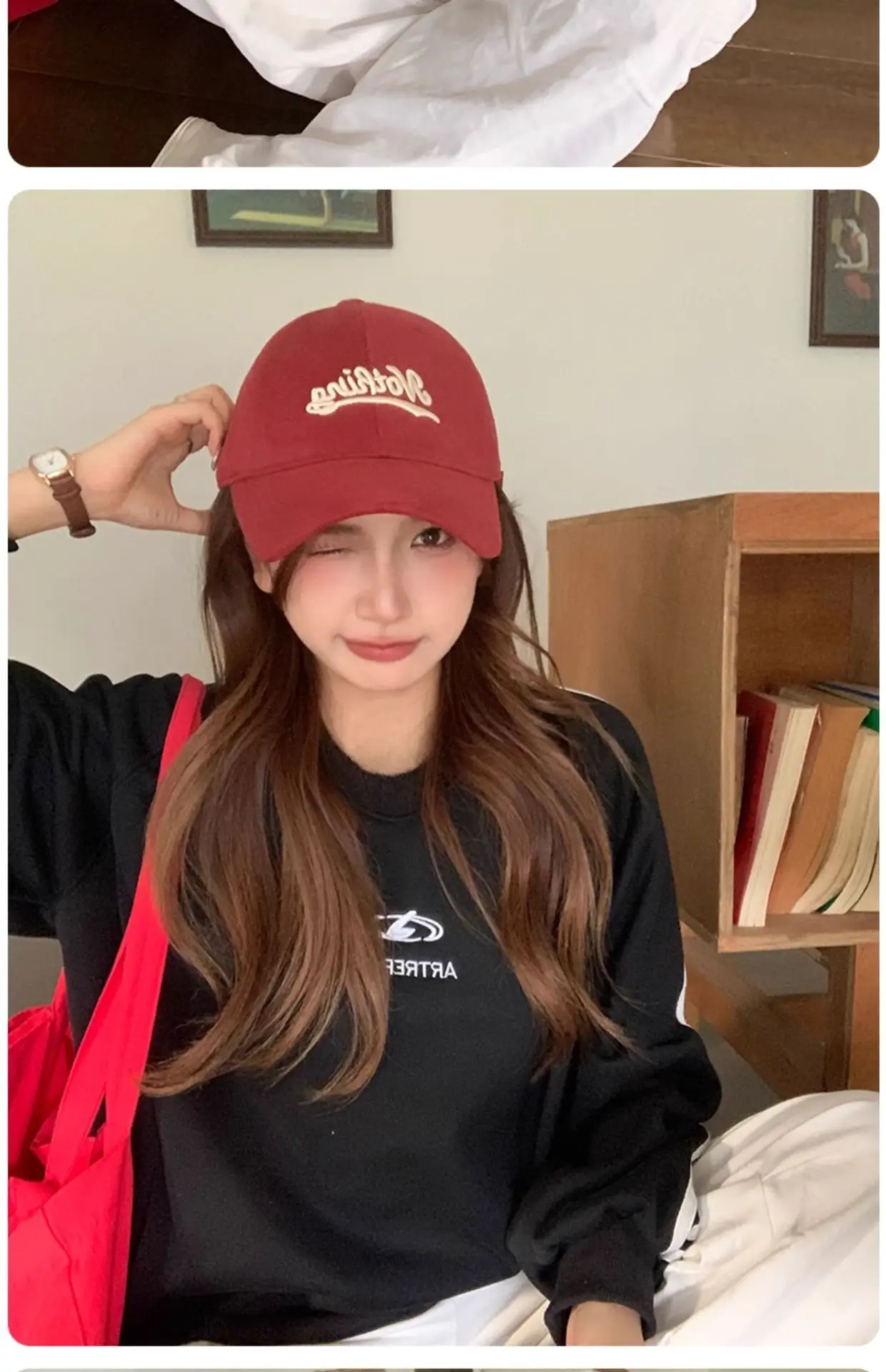 Korean Style Women Baseball Cap with Letter Embroidery — feature 10
