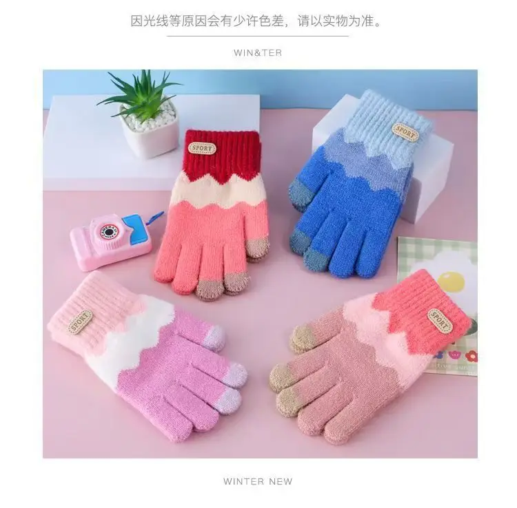 Children's Winter Gloves, Five-Finger Thickened with Fleece, for Boys and Girls Aged 6-14, Warm Outdoor Cold Protection for Older Children and Students — feature 10