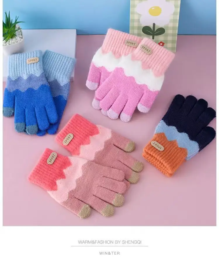 Children's Winter Gloves, Five-Finger Thickened with Fleece, for Boys and Girls Aged 6-14, Warm Outdoor Cold Protection for Older Children and Students — feature 11