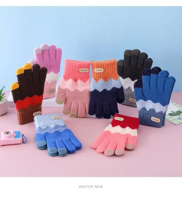 Children's Winter Gloves, Five-Finger Thickened with Fleece, for Boys and Girls Aged 6-14, Warm Outdoor Cold Protection for Older Children and Students — feature 12