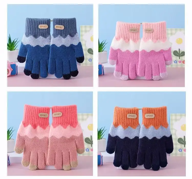 Children's Winter Gloves, Five-Finger Thickened with Fleece, for Boys and Girls Aged 6-14, Warm Outdoor Cold Protection for Older Children and Students — feature 7
