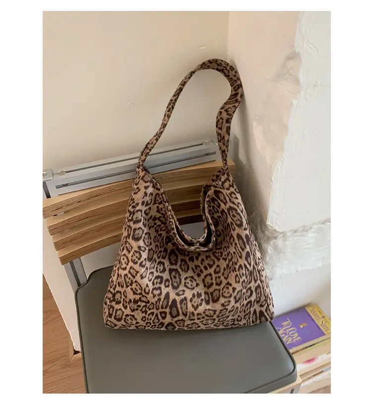 Women Leopard Print Large Tote Bag Retro Frosted Commuter Shoulder — feature 25