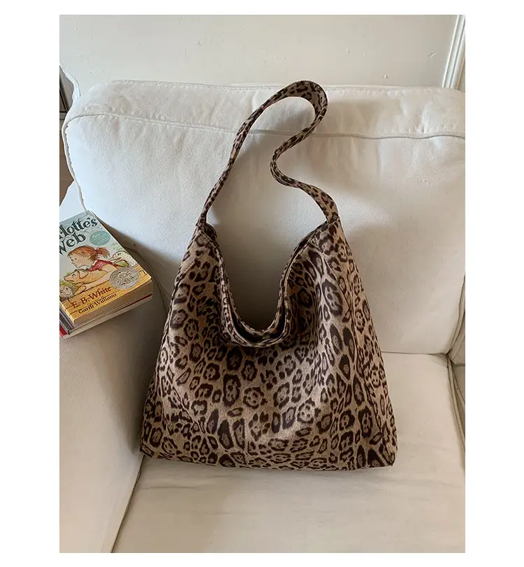 Women Leopard Print Large Tote Bag Retro Frosted Commuter Shoulder — feature 26