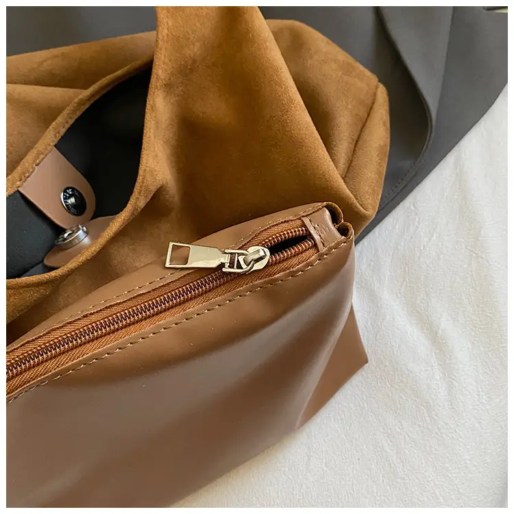 Women Velvet Shoulder Bag Brown Large Capacity — feature 9