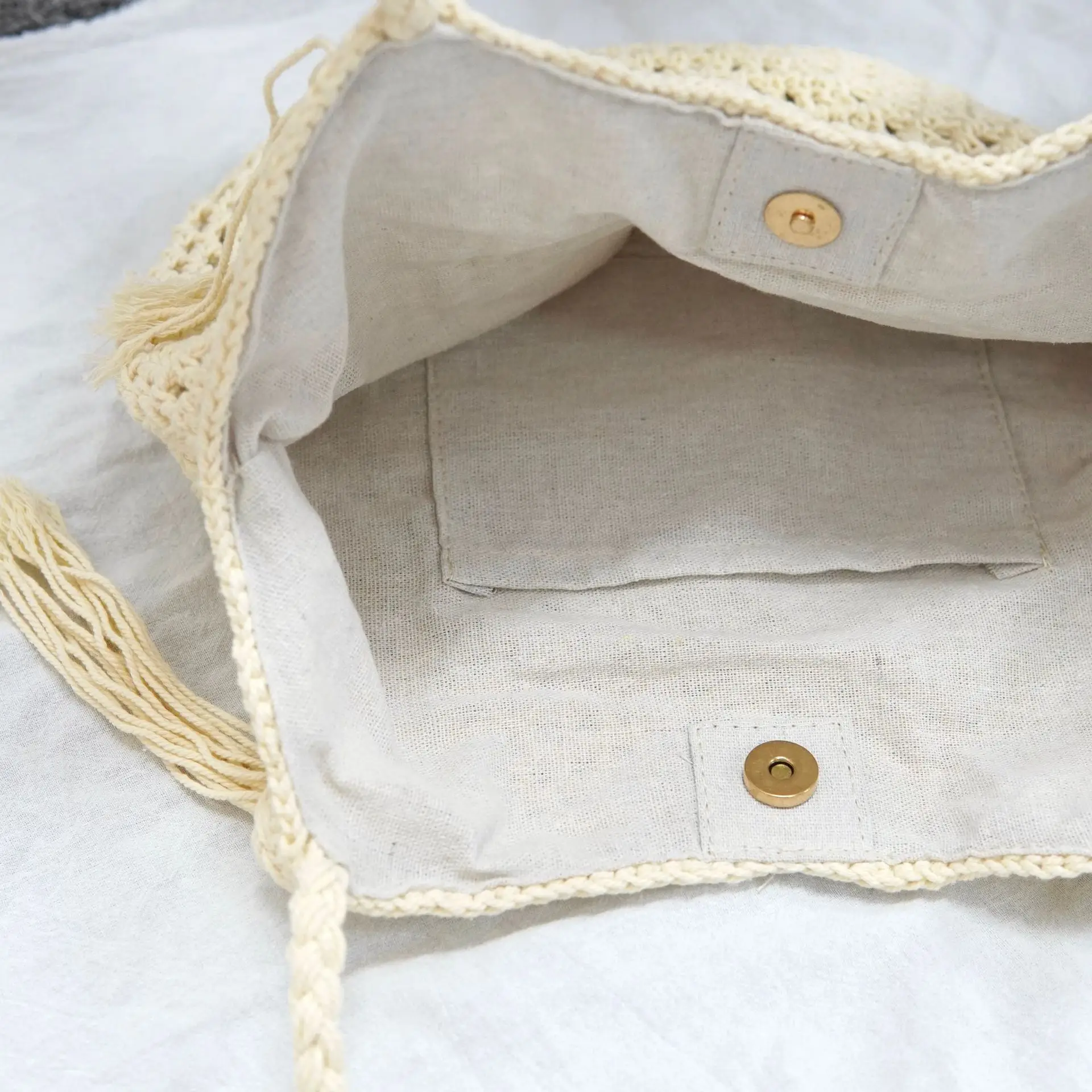 Women's Cotton Straw Shoulder Bag Large Capacity Lazy Style - Image 5