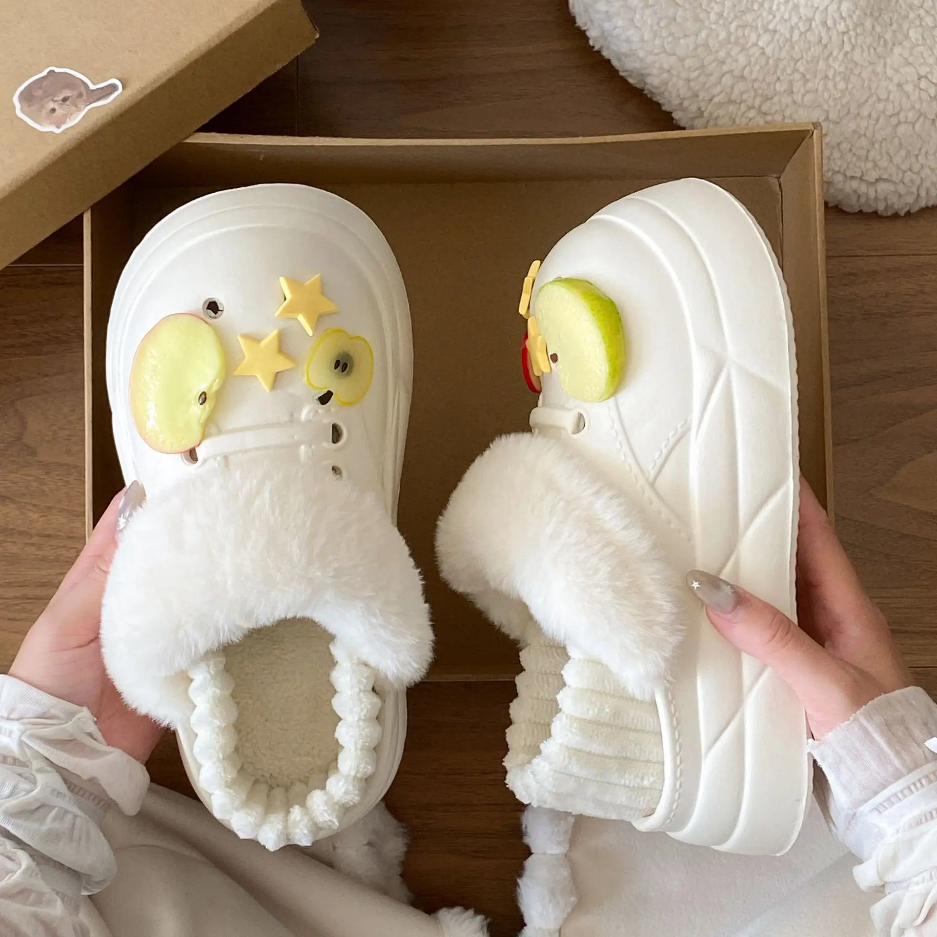 Women's Cute Star Slippers Winter Warm Cotton - Image 6