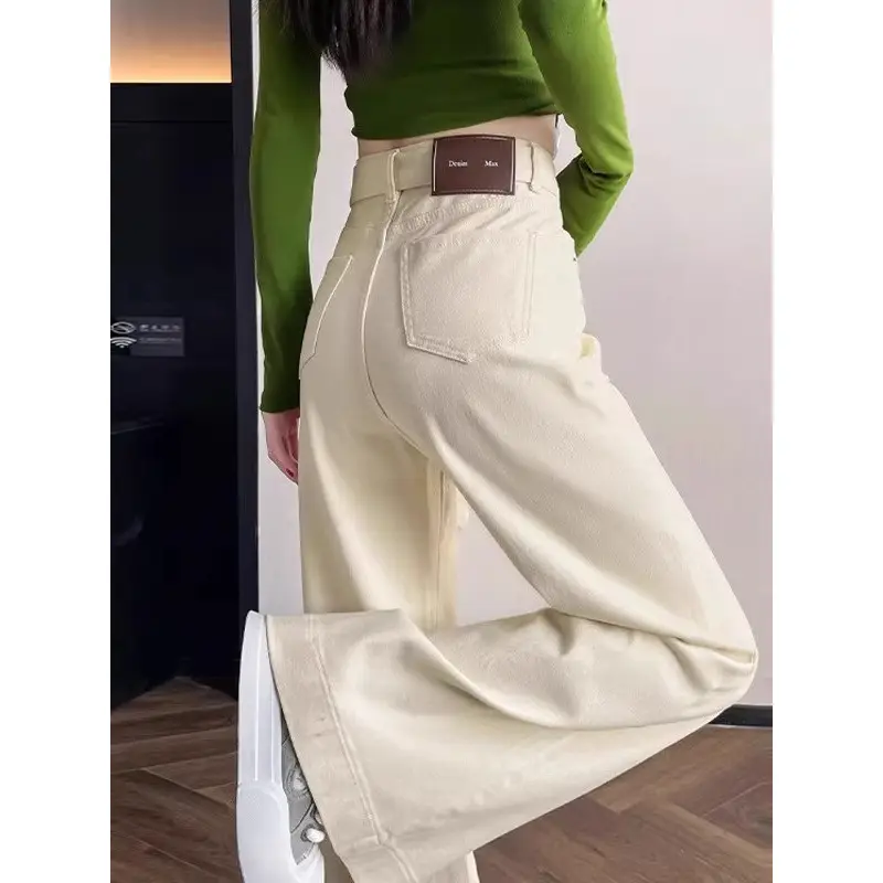 Apricot Wide Leg Jeans 2025 Autumn White