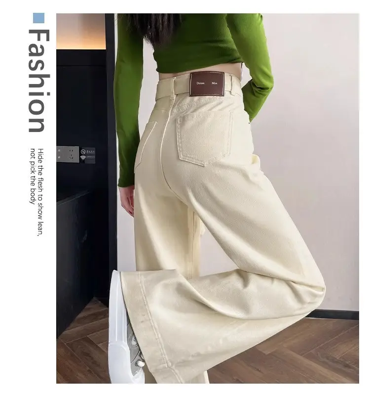 Apricot Wide Leg Jeans 2025 Autumn White — feature 4