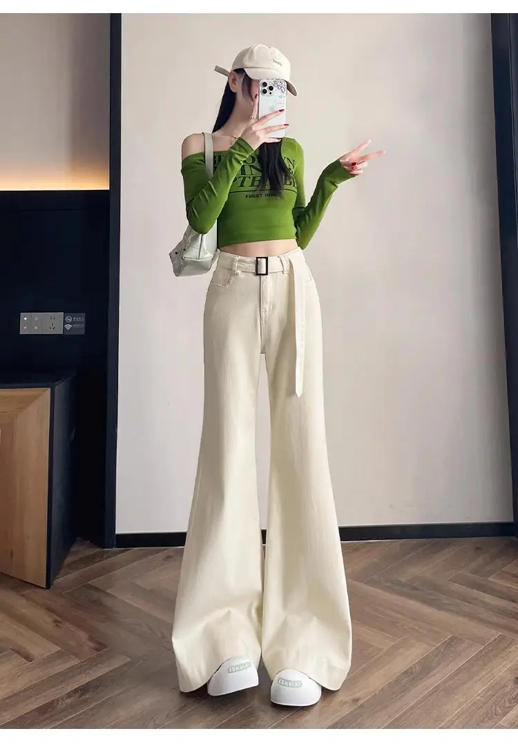Apricot Wide Leg Jeans 2025 Autumn White — feature 5