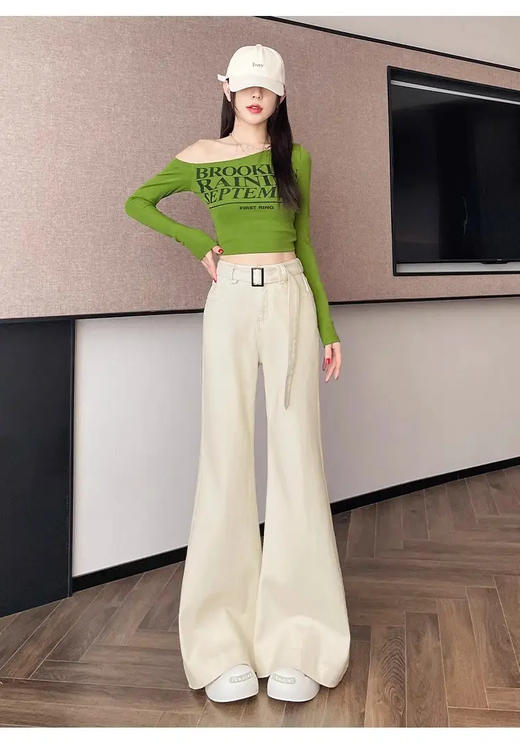 Apricot Wide Leg Jeans 2025 Autumn White — feature 7
