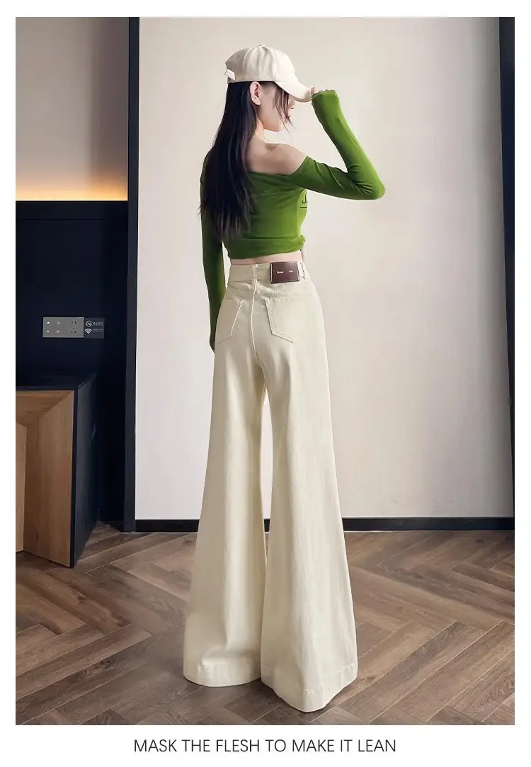 Apricot Wide Leg Jeans 2025 Autumn White — feature 8