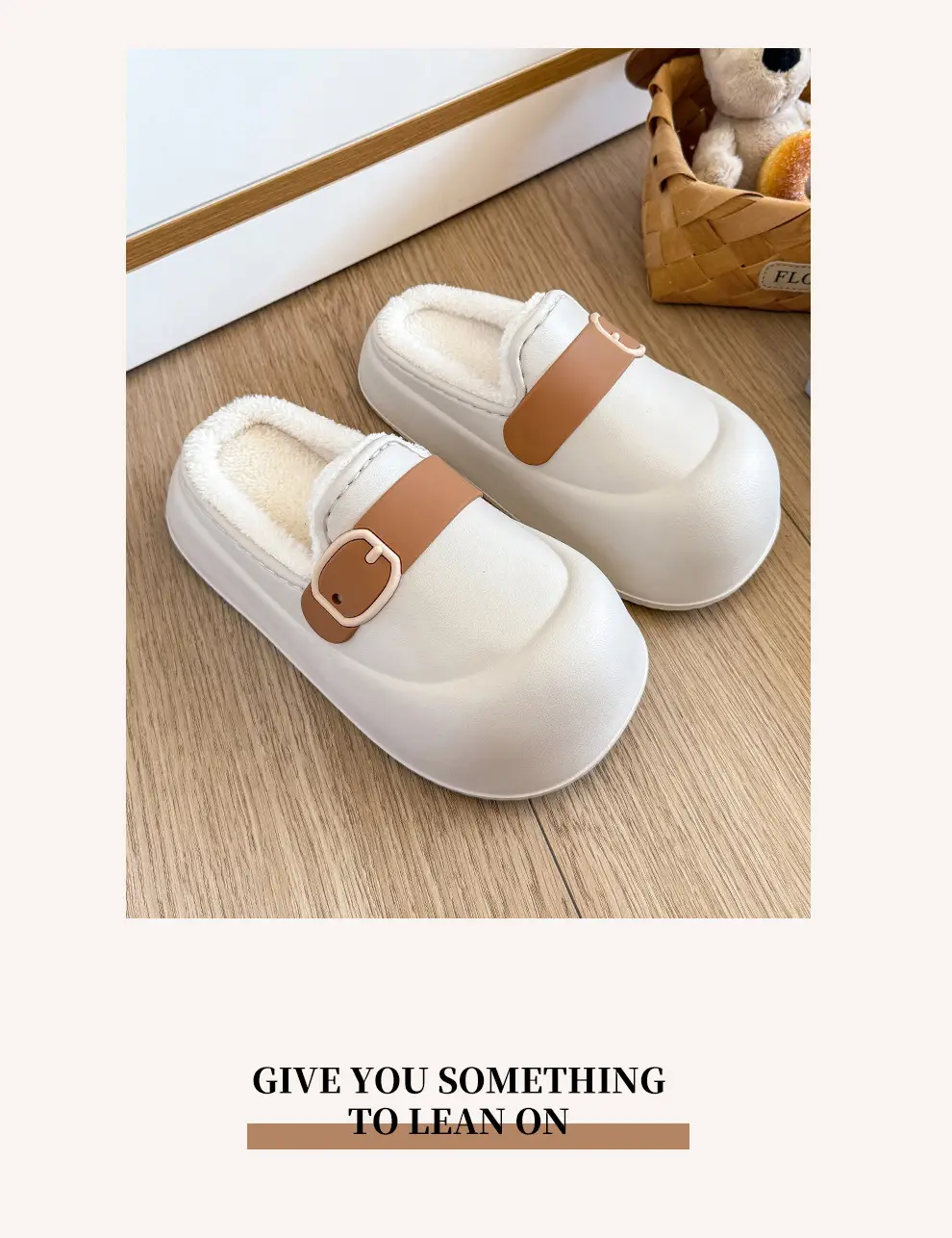 Waterproof Cotton Slippers for Women in Autumn and Winter Outer Wear Plush Warm Eva Thick Sole Non-Slip Women's Half Toe Cotton Slippers Wholesale — feature 14