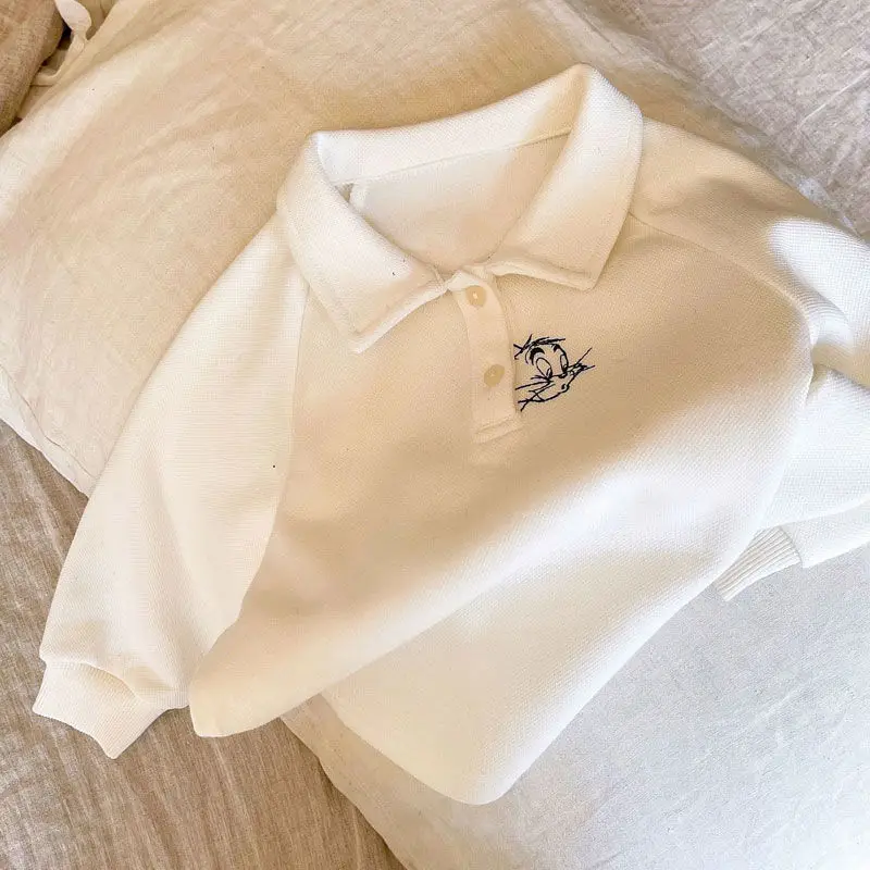 Korean Style Cartoon Embroidered Polo Shirt for Boys — feature 5