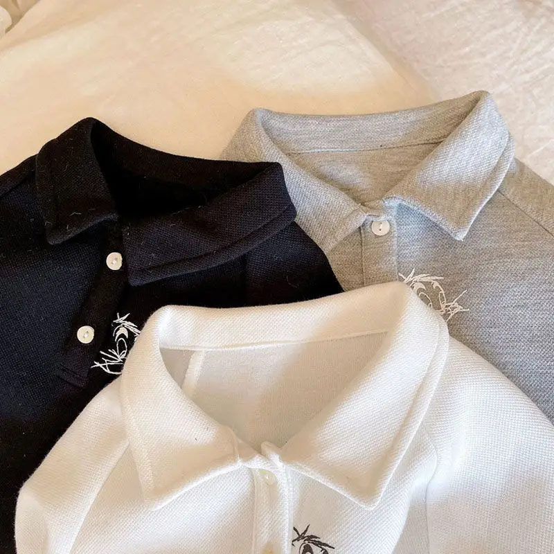 Korean Style Cartoon Embroidered Polo Shirt for Boys — feature 8