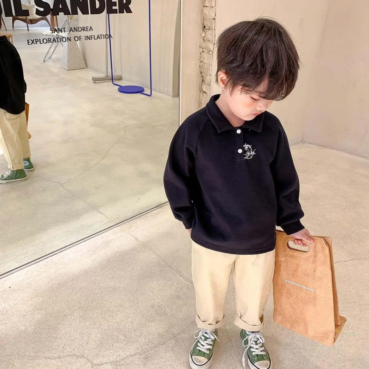 Korean Style Cartoon Embroidered Polo Shirt for Boys — feature 9