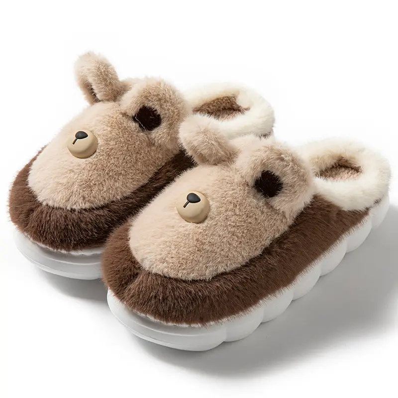 Cartoon Rabbit Ear-Shaped Maternity Slippers for Autumn and Winter, Suitable for Home, Dormitory, Hotel, Warm, Fleece-Lined, Thick-Soled, Couple Cotton Slippers - Image 5
