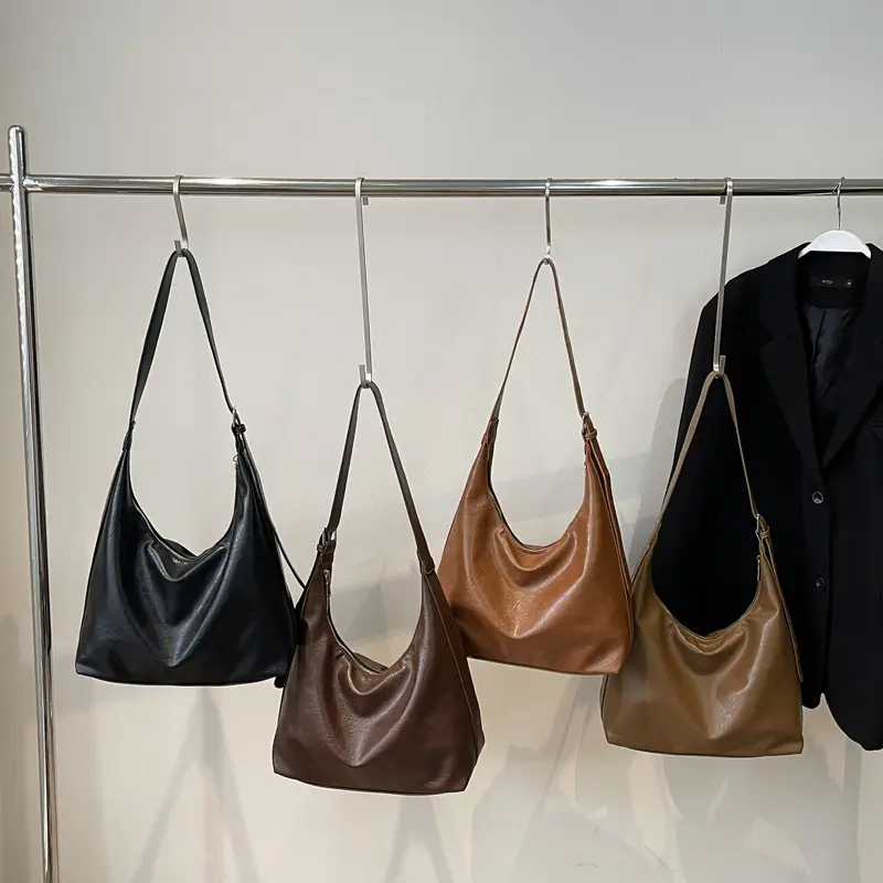 Brown Leather Shoulder Bag for Women Commuter High-End - Image 6