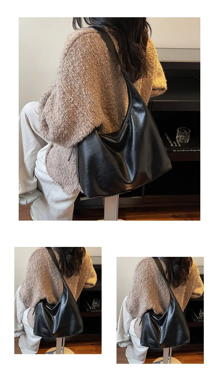Brown Leather Shoulder Bag for Women Commuter High-End — feature 11
