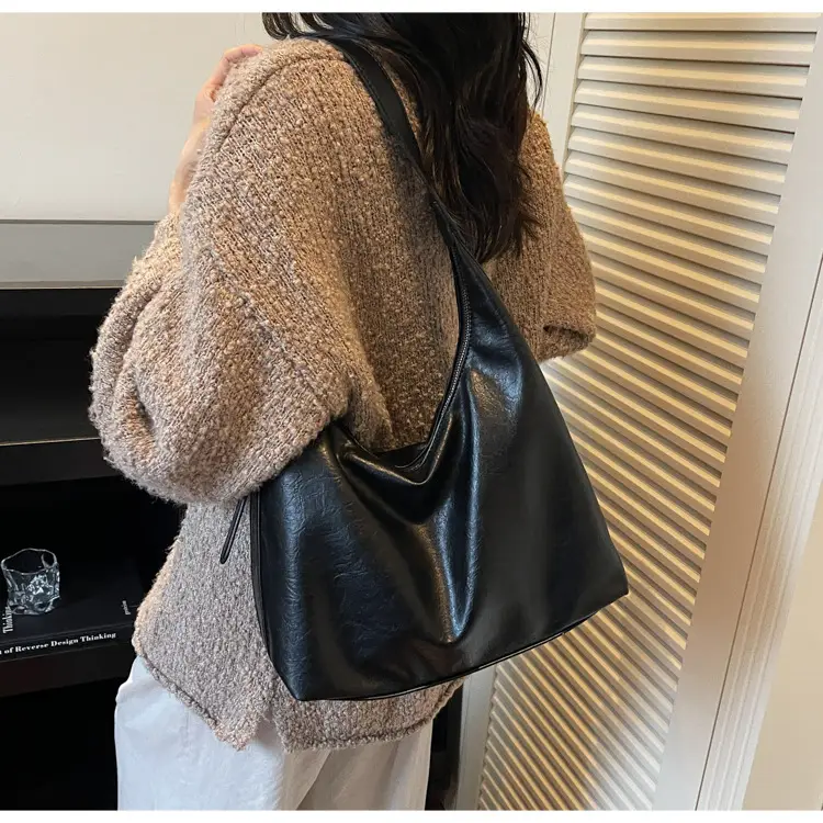 Brown Leather Shoulder Bag for Women Commuter High-End — feature 33