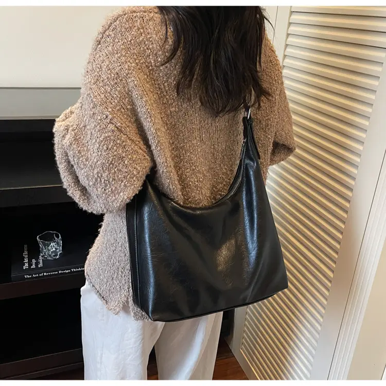 Brown Leather Shoulder Bag for Women Commuter High-End — feature 36
