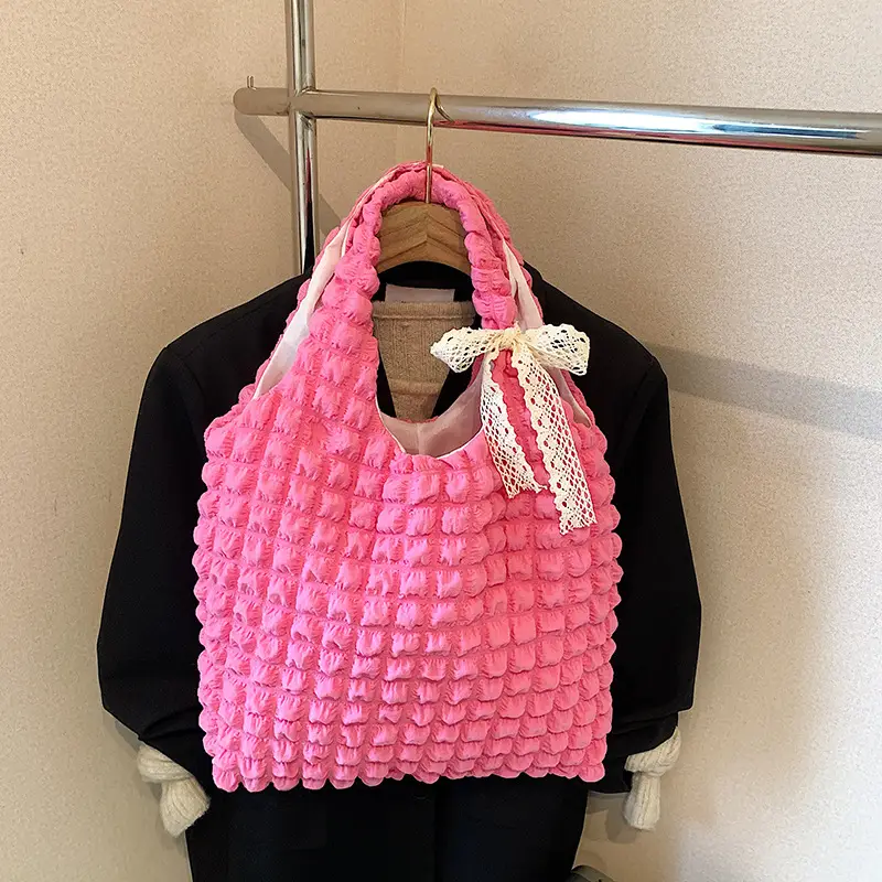 Black Cloud Pleated Shoulder Bag for Women