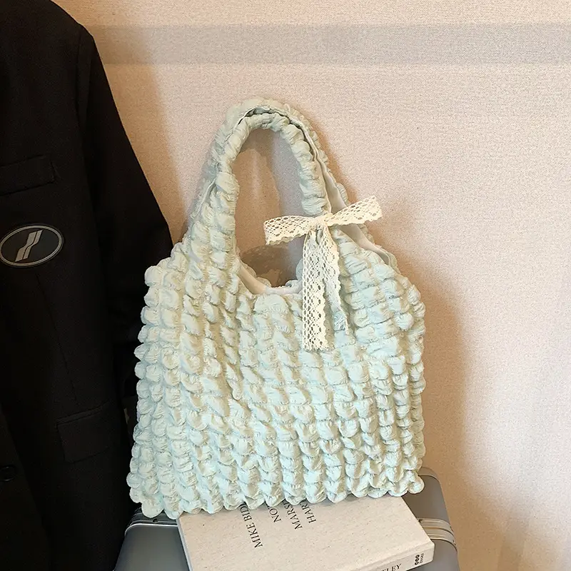 Black Cloud Pleated Shoulder Bag for Women