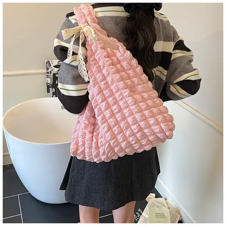 Black Cloud Pleated Shoulder Bag for Women — feature 13