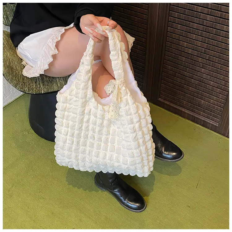 Black Cloud Pleated Shoulder Bag for Women — feature 15