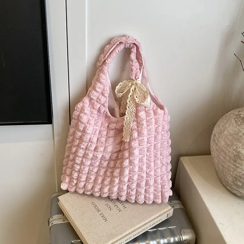 Black Cloud Pleated Shoulder Bag for Women