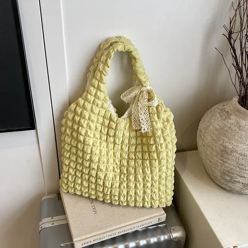 Black Cloud Pleated Shoulder Bag for Women