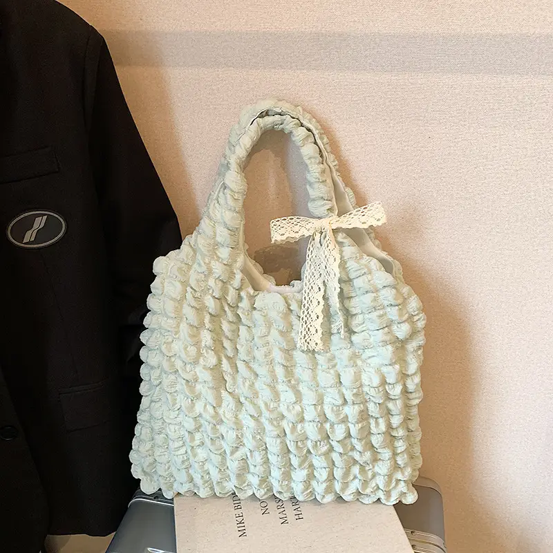 Black Cloud Pleated Shoulder Bag for Women