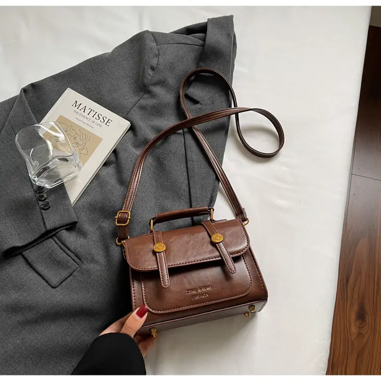 Women Retro Brown Shoulder Crossbody Bag 2026 - Image 5