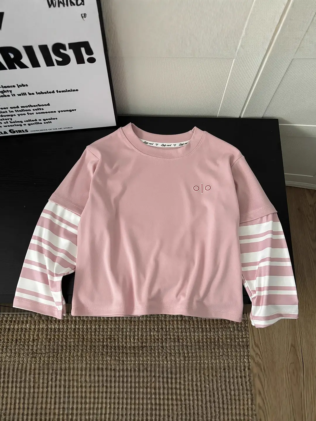 Kids Long Sleeve T-Shirt Black Striped Sleeve Korean Style - Image 8