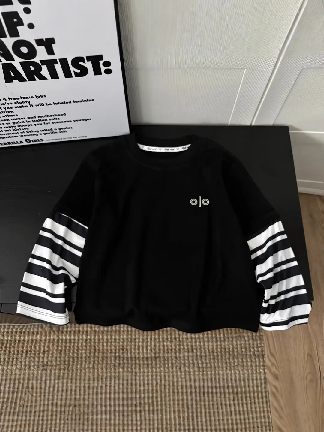 Kids Long Sleeve T-Shirt Black Striped Sleeve Korean Style - Image 9