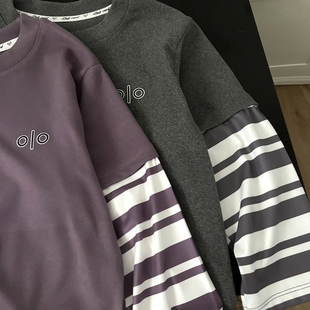 Kids Long Sleeve T-Shirt Black Striped Sleeve Korean Style — feature 8