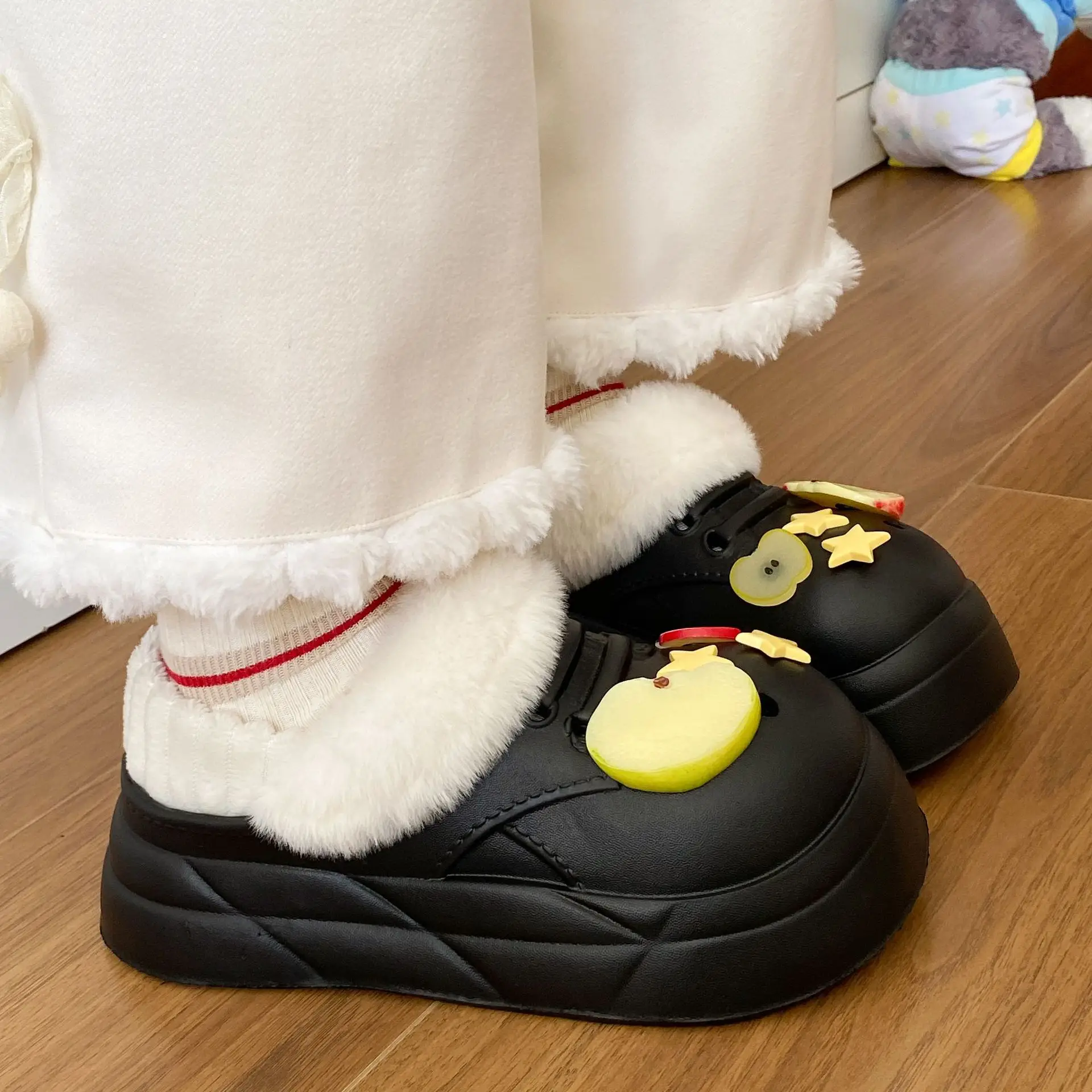 Winter Star Apple Removable Slippers for Women - Image 9