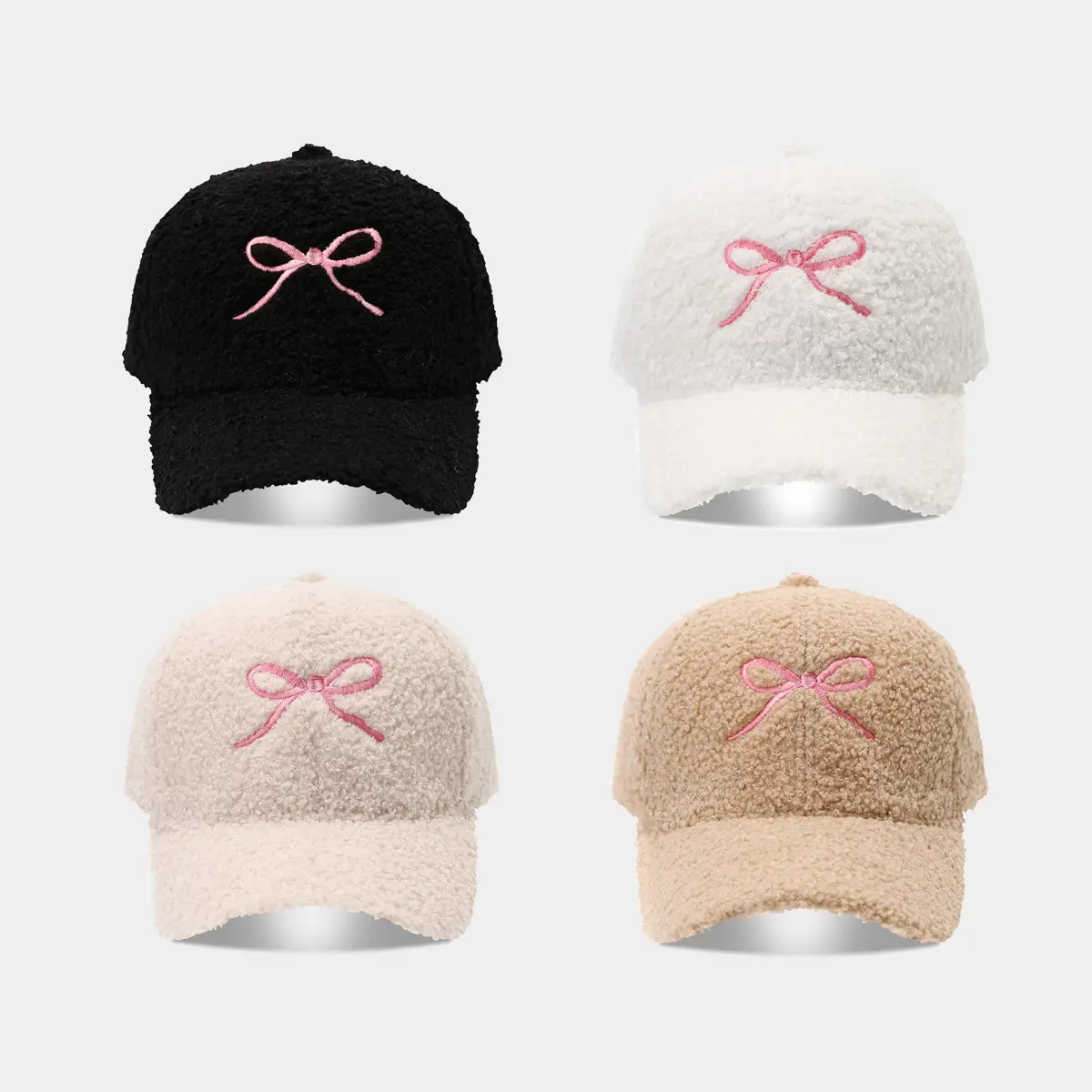 Women's Warm Teddy Fleece Baseball Cap with Embroidery - Image 29