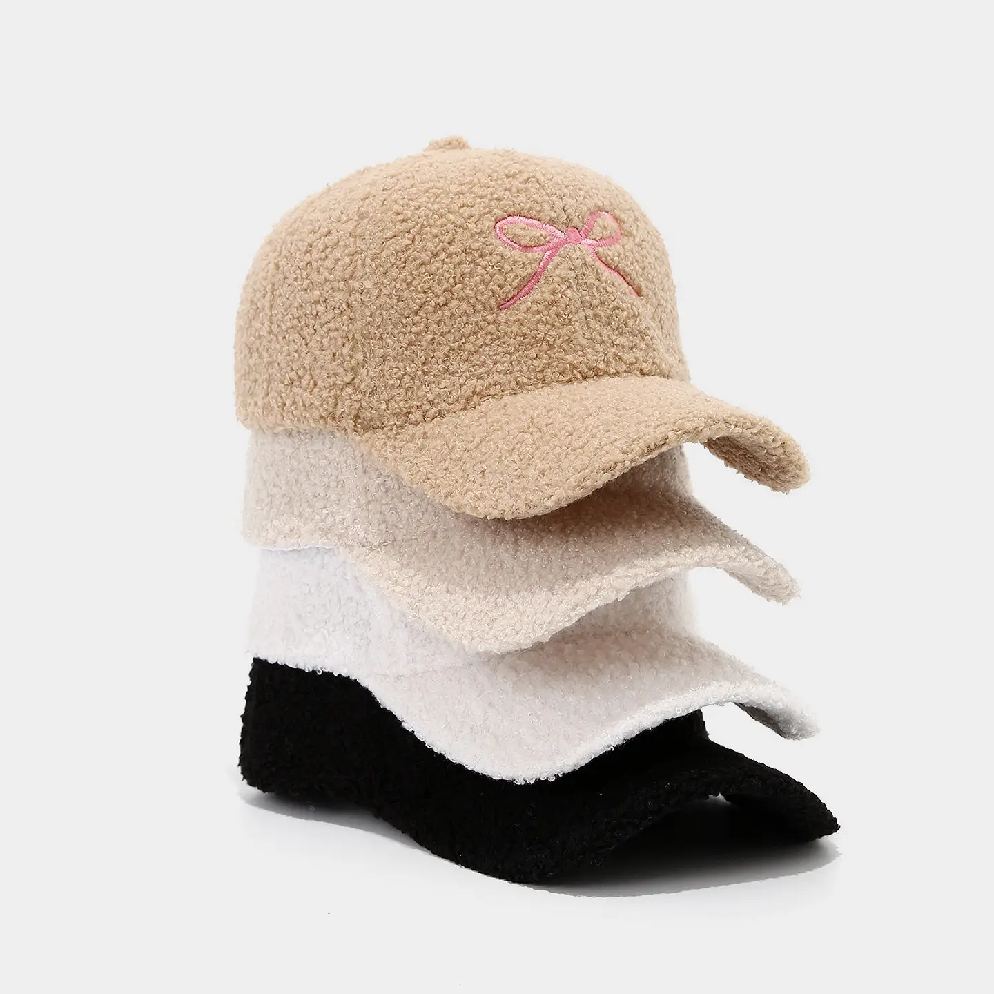 Women's Warm Teddy Fleece Baseball Cap with Embroidery - Image 31