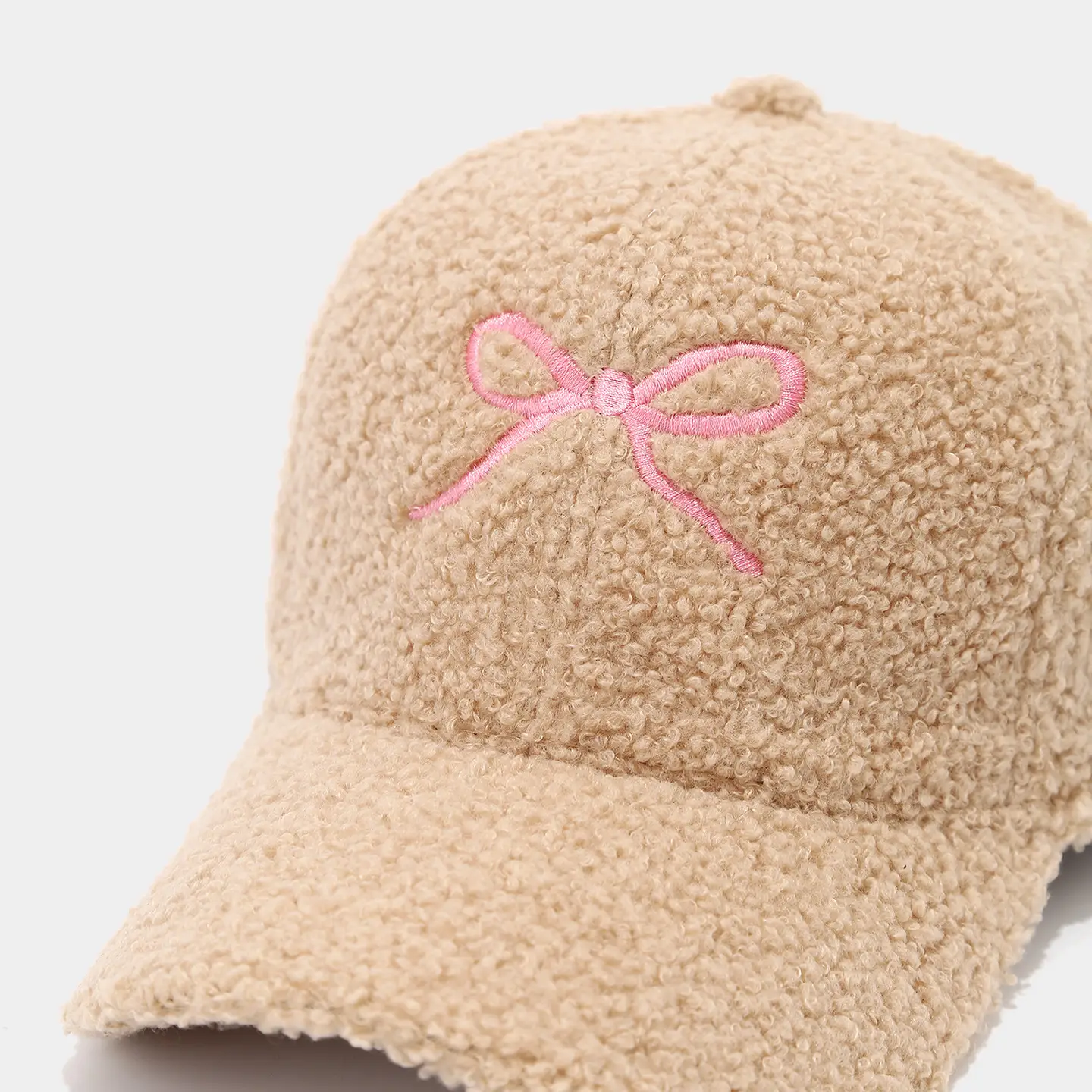 Women's Warm Teddy Fleece Baseball Cap with Embroidery — feature 10