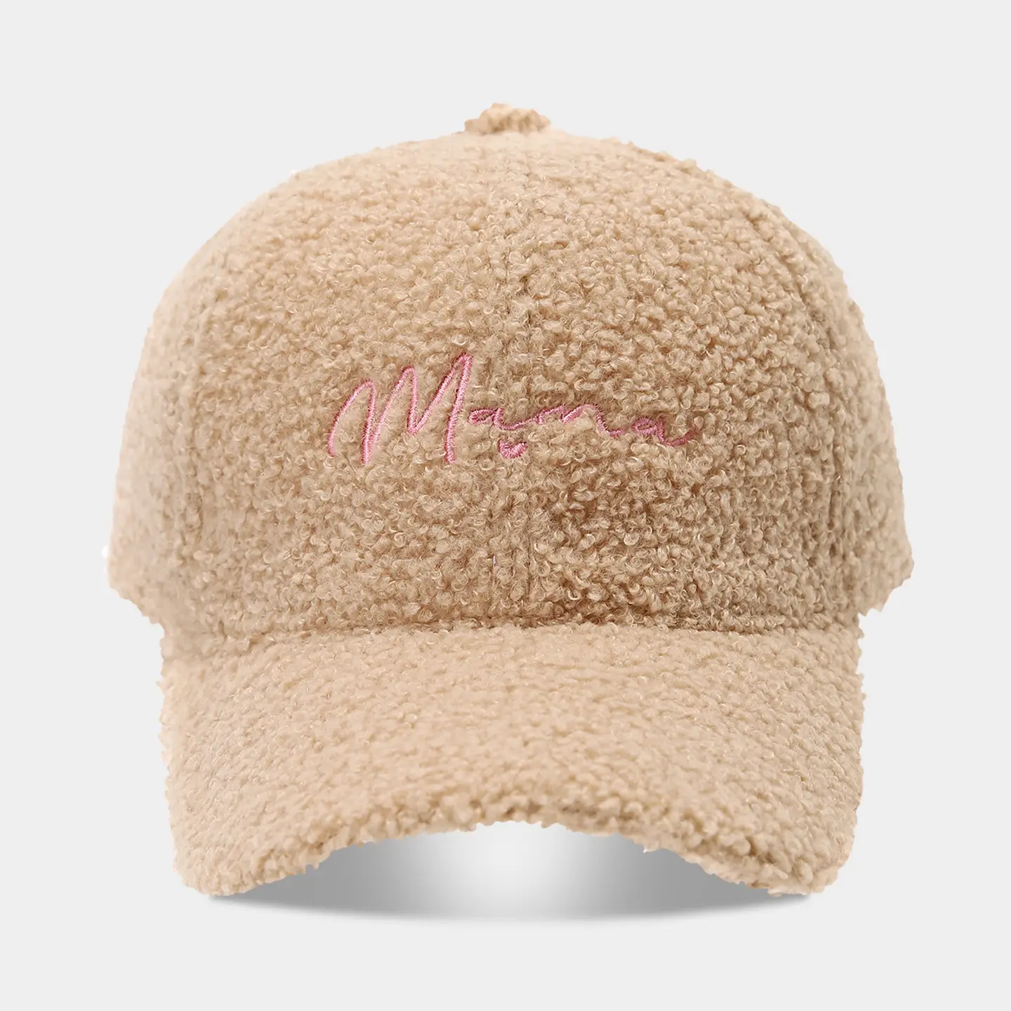 Women's Warm Teddy Fleece Baseball Cap with Embroidery - Image 16