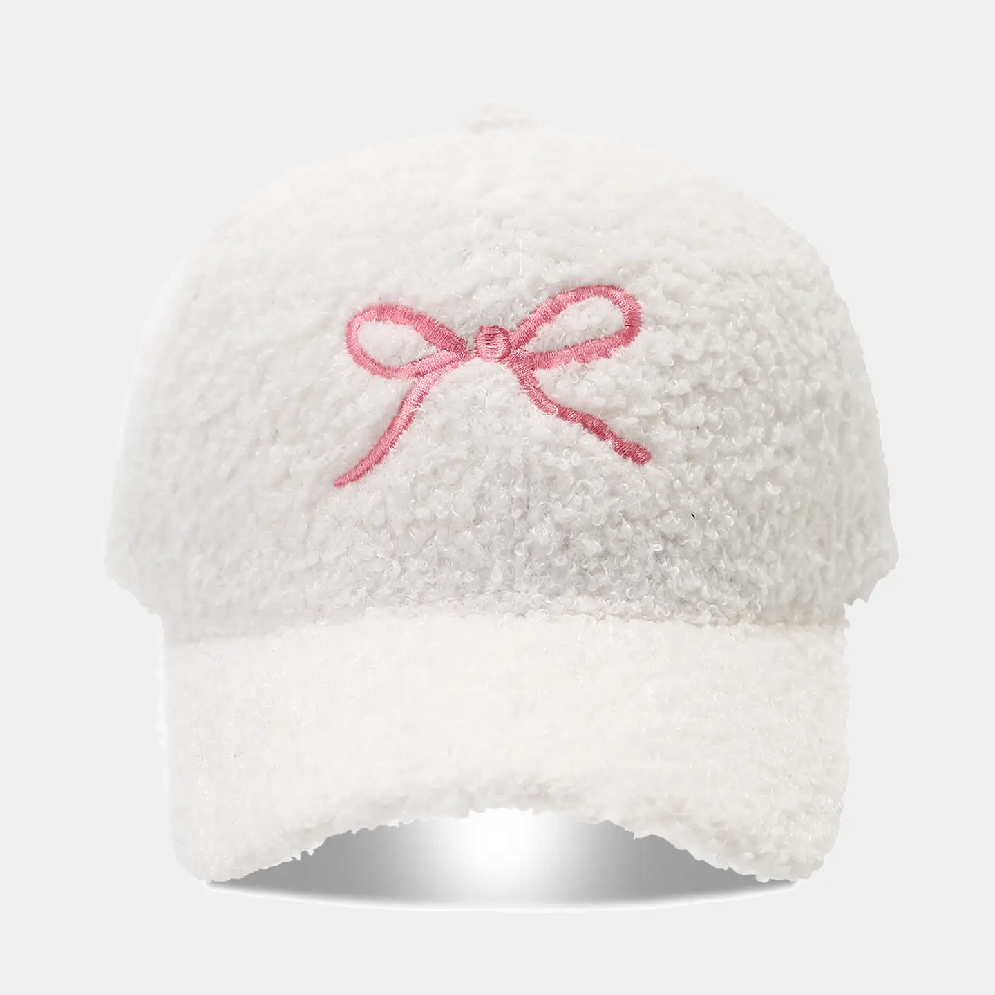 Women's Warm Teddy Fleece Baseball Cap with Embroidery - Image 2