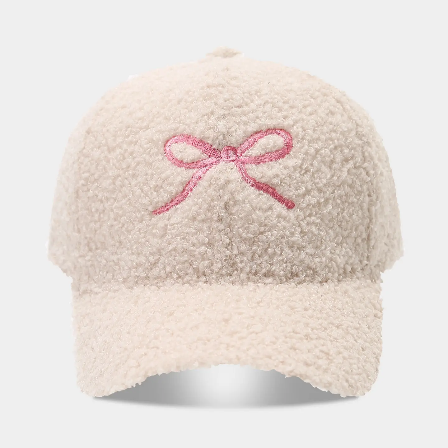 Women's Warm Teddy Fleece Baseball Cap with Embroidery - Image 3