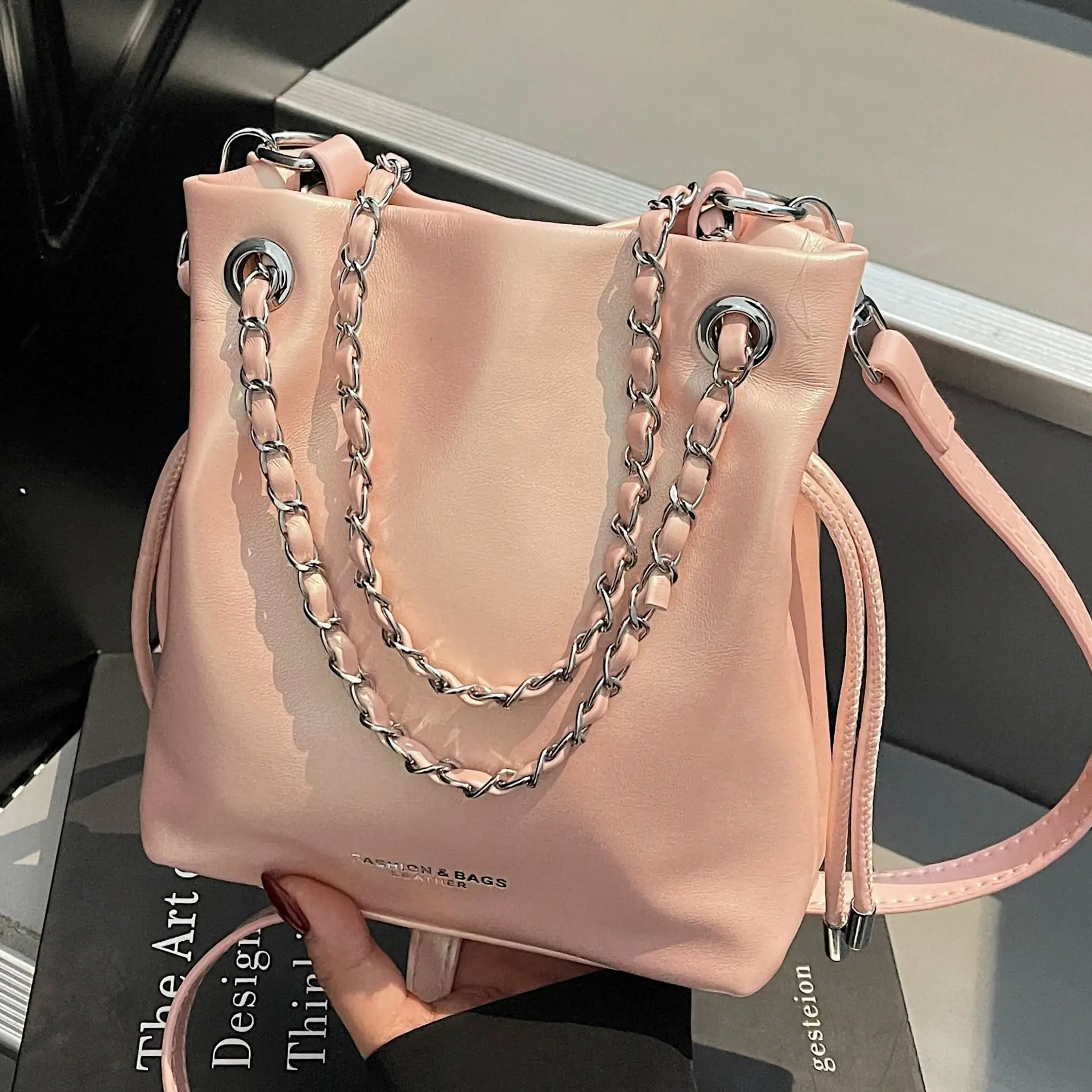 Black Leather Chain Shoulder Bag for Women 2025 - Image 7